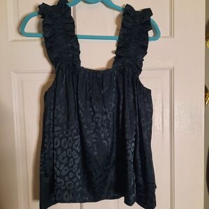 Entro DARK GREEN Ruffled Blouse